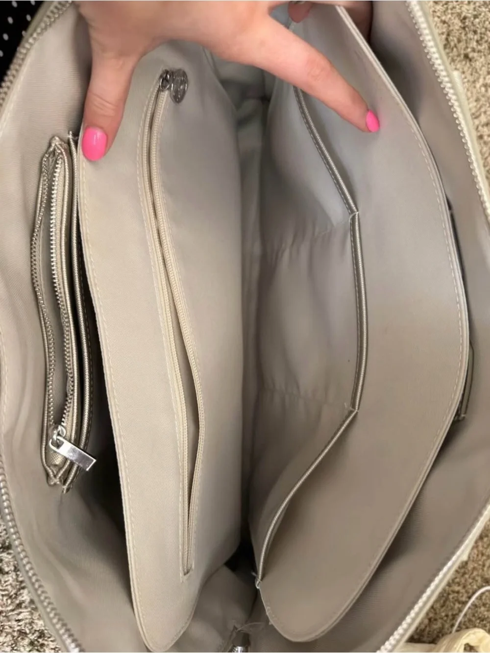 Bow-Accent Silver Tote Bag by Unknown Brand